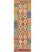 Bunter Diamant Kilim-Läufer – Handgewebter Wollteppich – 264x85 cm