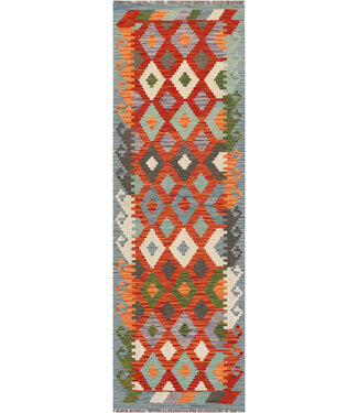 Handgewebter Kilim-Läufer – Tribal Rautenmuster – 246x79 cm Handgewebter Kilim-Läufer – Tribal Rautenmuster – 246x79 cm