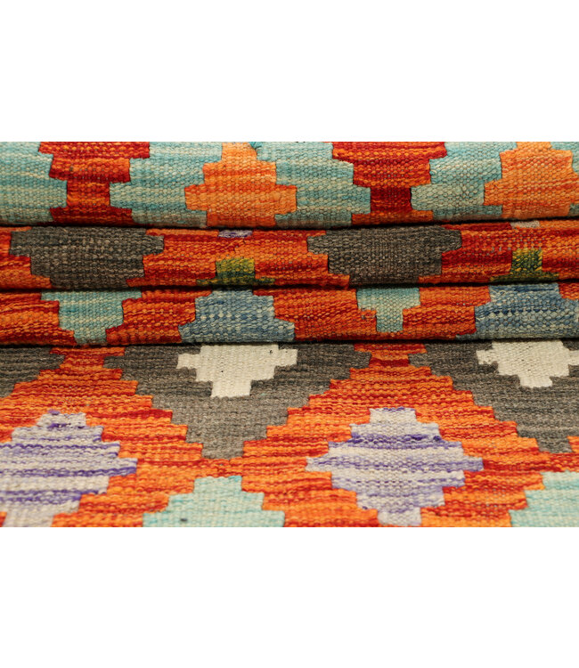 Handgewebter Kilim-Läufer – Tribal Rautenmuster – 246x79 cm