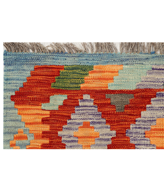 Handgewebter Kilim-Läufer – Tribal Rautenmuster – 246x79 cm