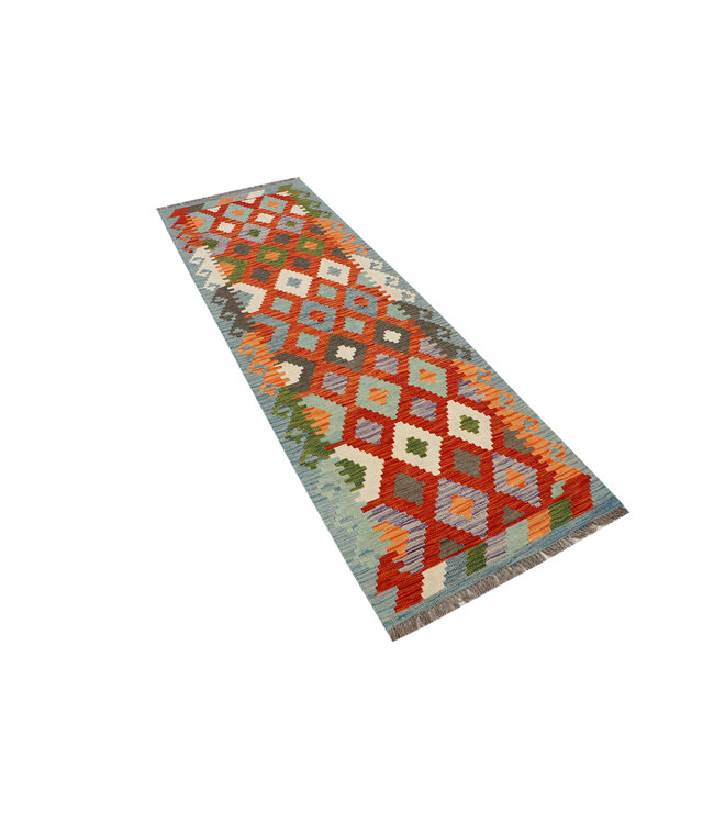 Handgewebter Kilim-Läufer – Tribal Rautenmuster – 246x79 cm