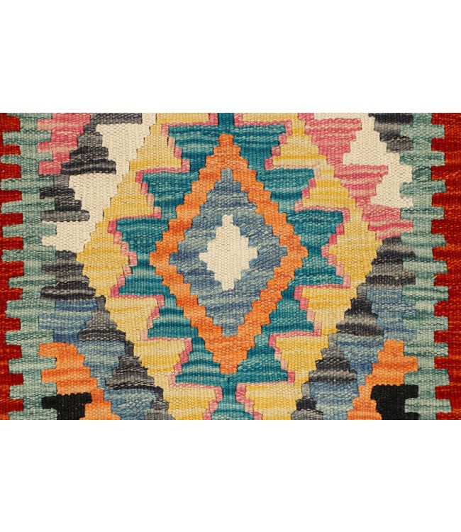 Bunter Kilim-Läufer – Handgewebter Tribal Teppich – 246x79 cm