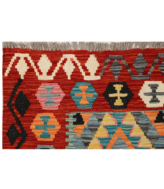 Colorful Kilim Runner – Handwoven Tribal Carpet – 246x79 cm