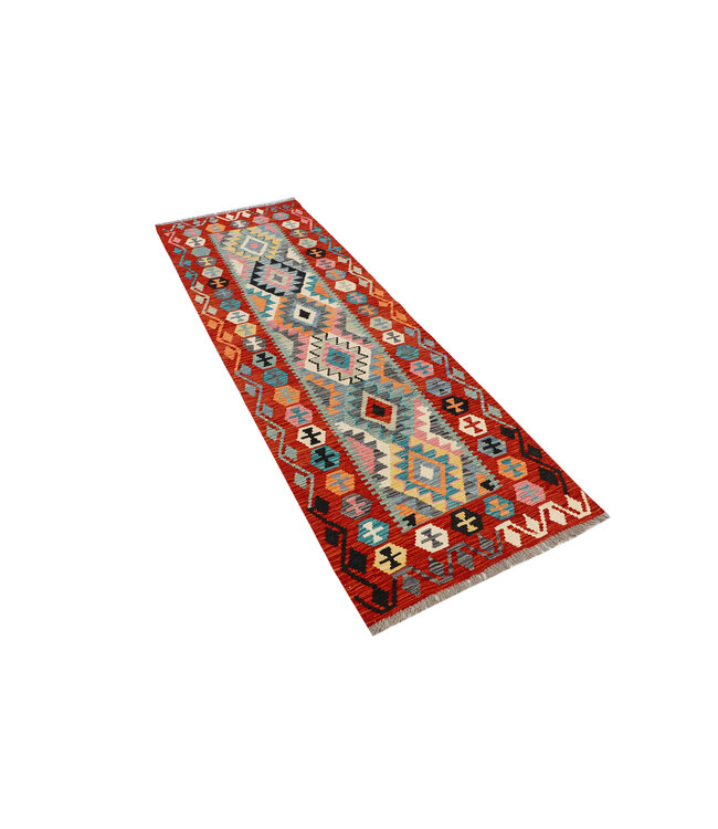 Colorful Kilim Runner – Handwoven Tribal Carpet – 246x79 cm