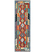 Auffälliger Geometrischer Kilim-Läufer – Handgewebter Wollteppich – 257x78 cm