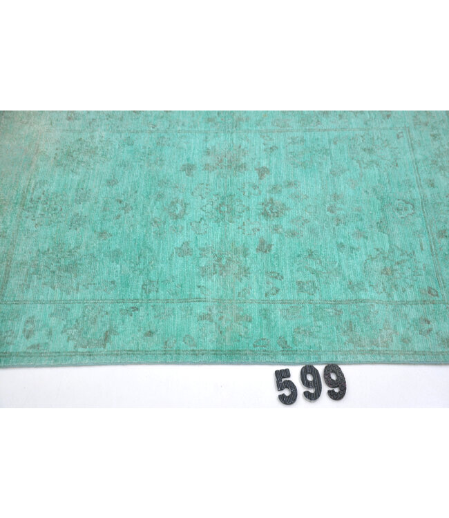 Türkis Modern 119x081 cm – Handgeknüpfter Wollteppich