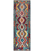 Tribal Kilim Runner – Handwoven Wool Rug – Geometric Multicolor – 245x82 cm