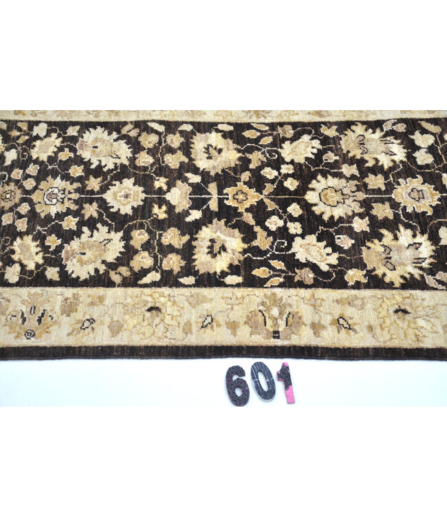 Black-Beige Ziegler 289x074 cm – Hand-Knotted Wool Runner Rug