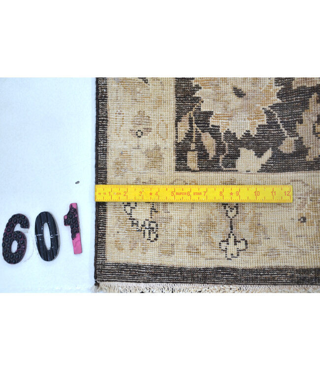 Schwarz-Beige Ziegler 289x074 cm – Handgeknüpfter Woll-Läufer