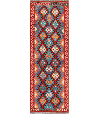 Bunter Kilim-Läufer – Handgewebt aus Wolle – 236x80 cm Bunter Kilim-Läufer – Handgewebt aus Wolle – 236x80 cm