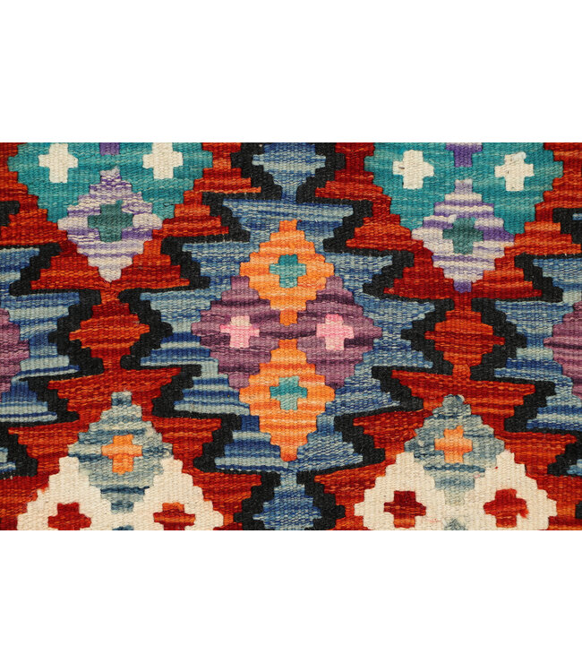 Bunter Kilim-Läufer – Handgewebt aus Wolle – 236x80 cm