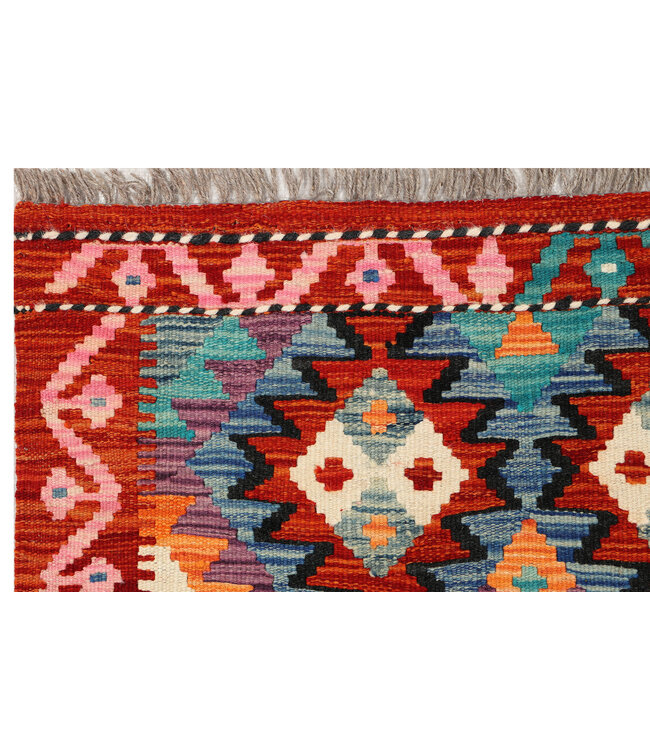 Kleurrijke Kilim Loper – Handgeweven Wol – 236x80 cm