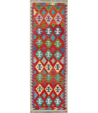 Kräftiger Geometrischer Kilim-Läufer – Handgewebte Wolle – 245x82 cm Kräftiger Geometrischer Kilim-Läufer – Handgewebte Wolle – 245x82 cm