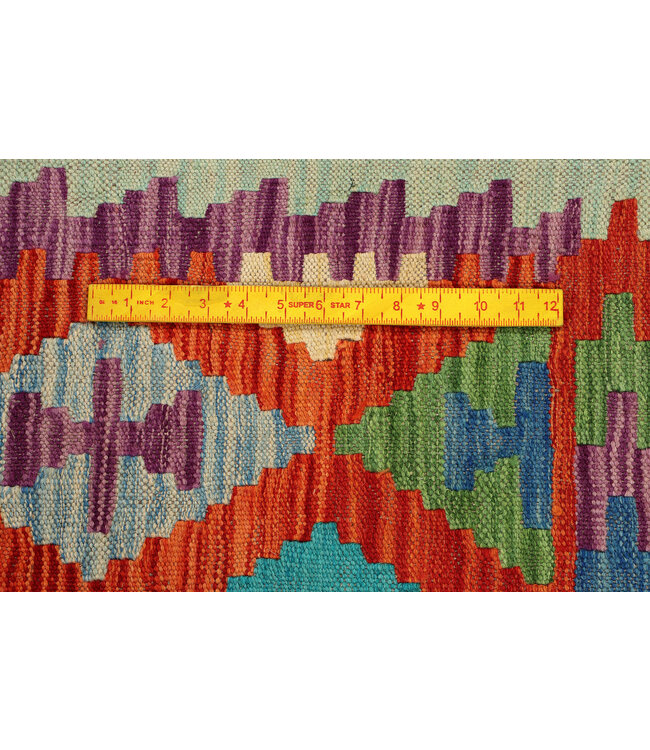 Kräftiger Geometrischer Kilim-Läufer – Handgewebte Wolle – 245x82 cm