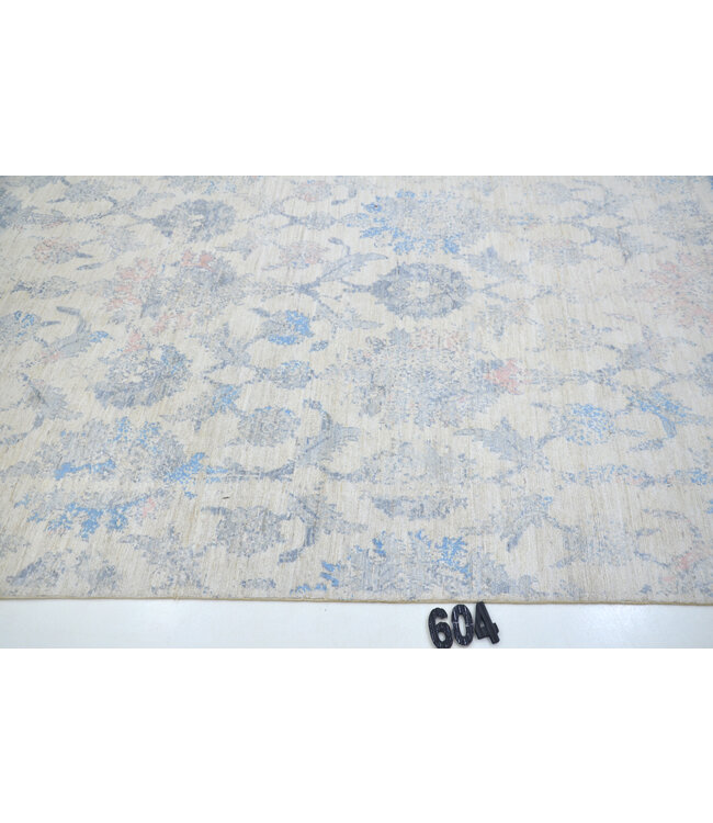 Creme-Grau Modern 254x162 cm – Handgeknüpfter Wollteppich