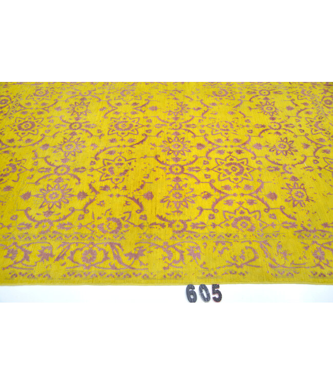 Yellow-Purple Ziegler Rug – 242 x 165 cm – Hand-Knotted Wool
