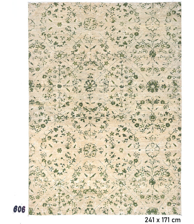 Beige-Groen Ziegler Tapijt – 241 x 171 cm – Handgeknoopt van Wol