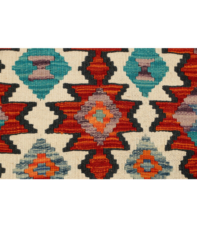 Bold Tribal Kilim Runner – Handwoven Wool Rug – 263x81 cm