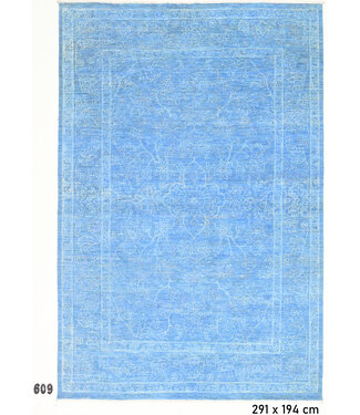 Himmelblauer Ziegler Teppich – 291 x 194 cm – Handgeknüpft aus Wolle