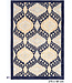 Beige & Dark Blue Modern Rug – 275 x 181 cm – Hand-Knotted Wool