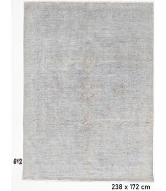 Grauer Ziegler Teppich – 238 x 172 cm – Handgeknüpft aus Wolle