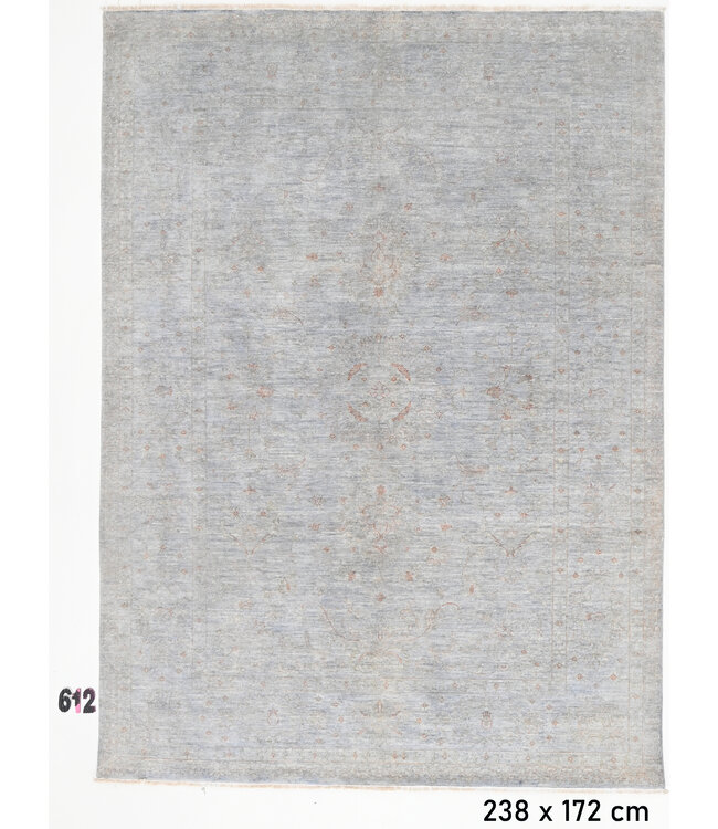 Grauer Ziegler Teppich – 238 x 172 cm – Handgeknüpft aus Wolle