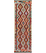 Handwoven Afghan Kilim Rug – 240x78 cm – Tribal Geometric Wool Runner – Multicolor Boho Design