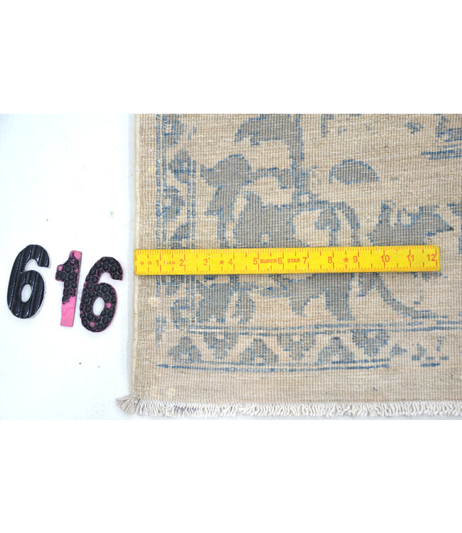 Vintage Handgeknüpfter Teppich - Ziegler Muster - 247 x 168 cm - Beige, Blau und Rot