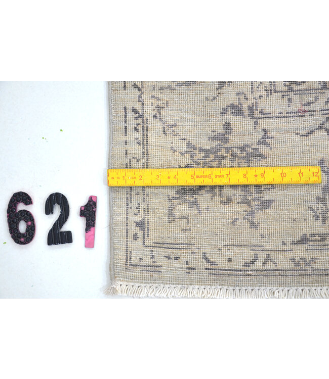 Vintage Hand Knotted Rug - Ziegler Pattern - 238 x 166 cm - Grey and Blue