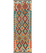 Handgeweven Afghaanse Kilim Loper – 244x83 cm – Kleurrijk Wol Vloerkleed – Tribaal Boho Design