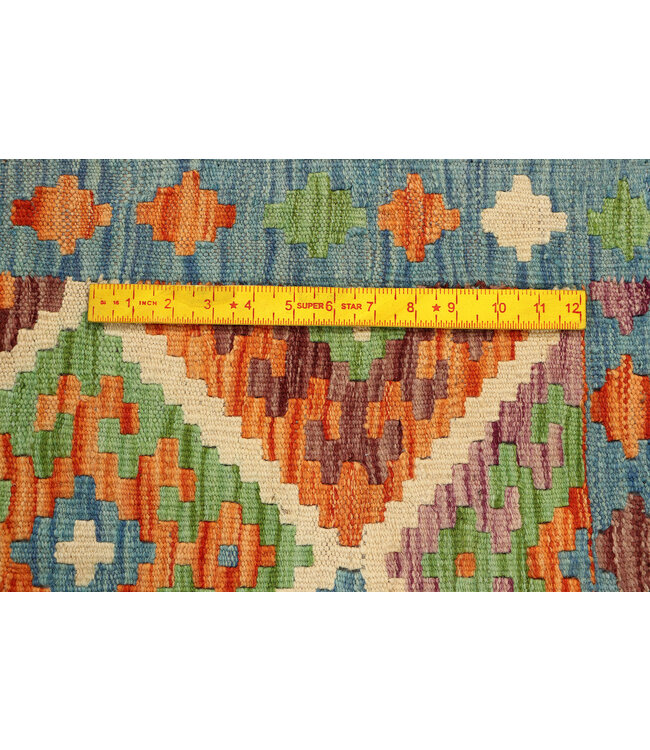 Traditionele Afghaanse Kilim – 229x82 cm – Handgeweven Wol Loper met Aardetinten