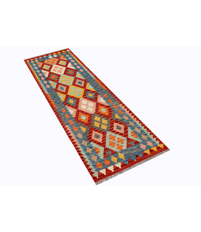 Vintage Afghanischer Kilim-Teppich – 250x84 cm – Handgewebter Woll-Läufer mit Pastellfarben
