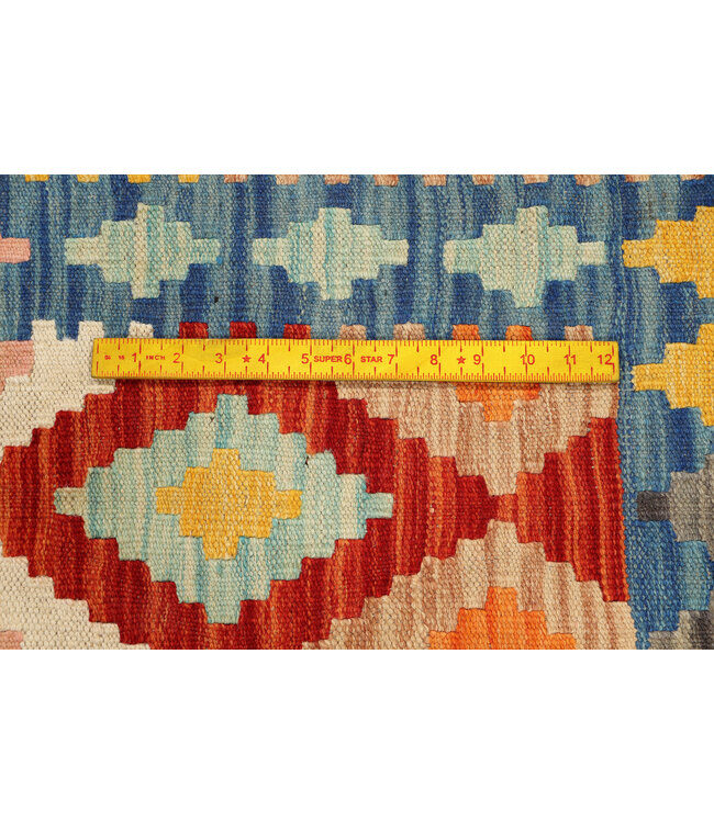 Vintage Afghanischer Kilim-Teppich – 250x84 cm – Handgewebter Woll-Läufer mit Pastellfarben