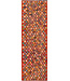Handwoven Afghan Kilim Rug – 250x79 cm – Mosaic Diamond Pattern – Multicolor Wool Runner on Red Base