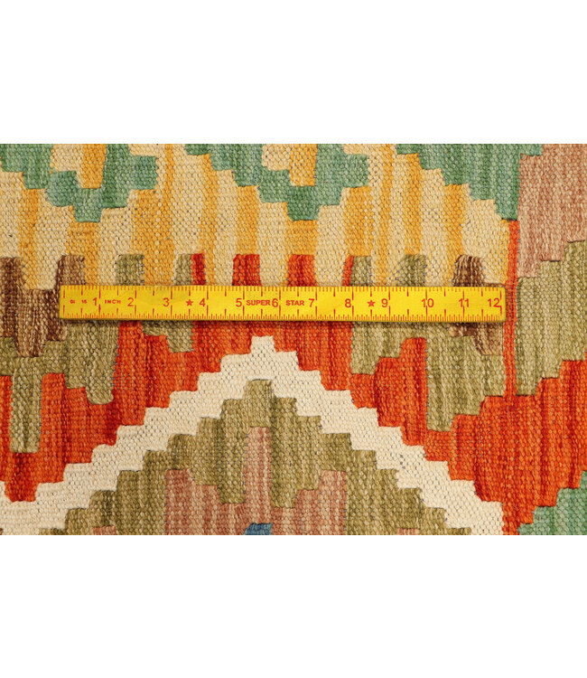 Handwoven Afghan Kilim Rug – 240x79 cm – Earth-Tone Tribal Wool Runner – Diamond Medallion Design