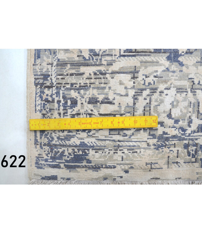 Vintage Handgeknüpfter Teppich - Ziegler Muster - 240 x 170 cm - Grau und Blau