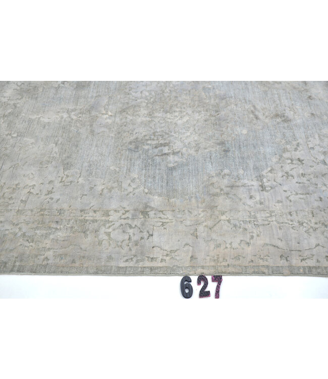 Vintage Handgeknoopt Tapijt - Ziegler Patroon - 228 x 172 cm - Grijs en Beige