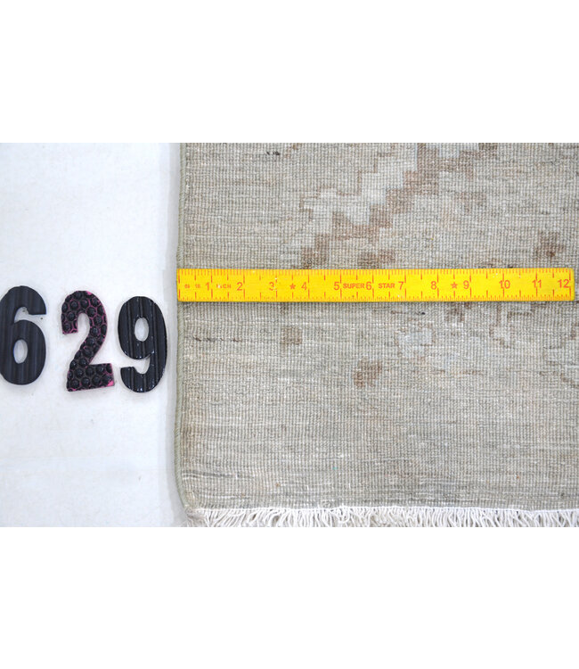 Vintage Handgeknüpfter Teppich - Kazak Muster - 268 x 178 cm - Grau und Beige