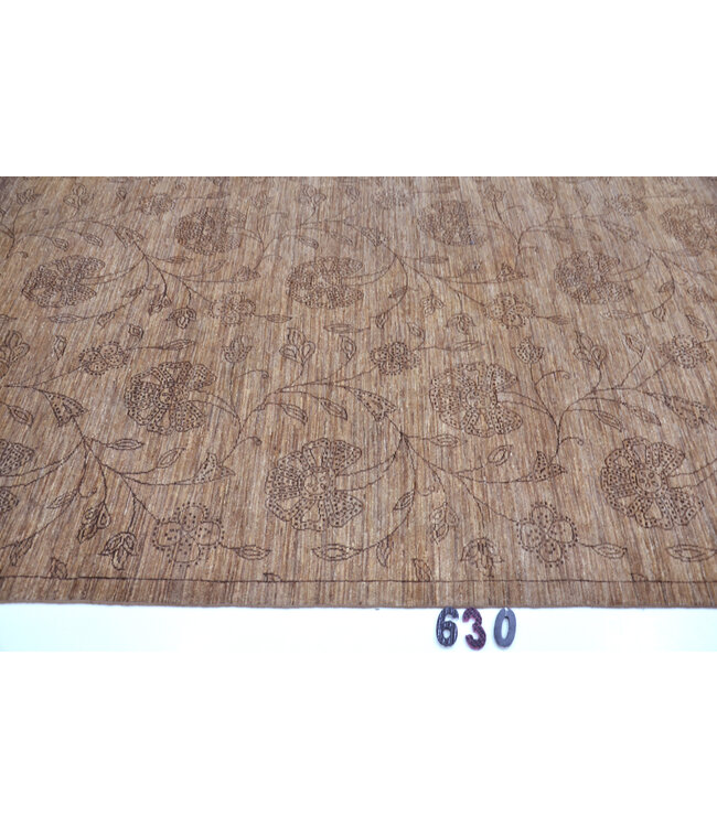 Vintage Handgeknüpfter Teppich - Gabbeh Muster - 237 x 166 cm - Braun und Beige