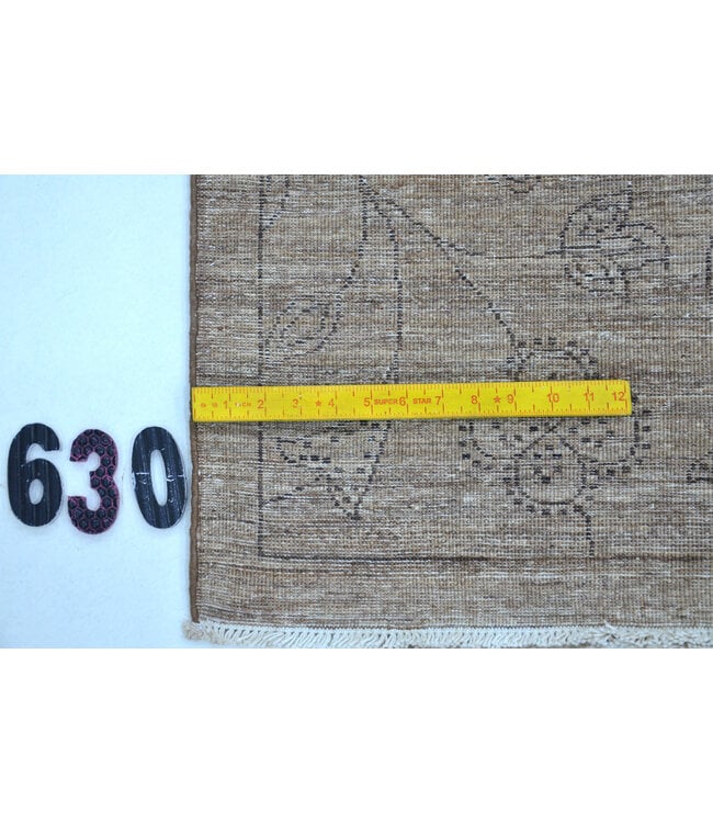 Vintage Handgeknüpfter Teppich - Gabbeh Muster - 237 x 166 cm - Braun und Beige