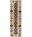 Afghaanse Kilim – 241x77 cm – Handgeweven Wol Loper – Diamantpatroon met Pastel en Contrasterende Kleuren