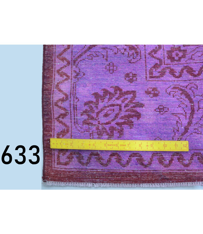 Vintage Hand Knotted Rug - Kazak Pattern - 237 x 164 cm - Purple and Red