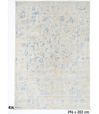 Vintage Handgeknüpfter Teppich - Ziegler Muster - 296 x 202 cm - Blau und Beige Vintage Handgeknüpfter Teppich - Ziegler Muster - 296 x 202 cm - Blau und Beige