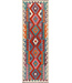 Afghanischer Kilim – 244x79 cm – Handgewebter Woll-Läufer mit Diamantmuster und Tribal-Kanten