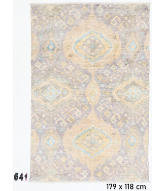 Vintage Handgeknüpfter Teppich - Kazak Muster - 179 x 118 cm - Lila und Gelbe Akzente Vintage Handgeknüpfter Teppich - Kazak Muster - 179 x 118 cm - Lila und Gelbe Akzente