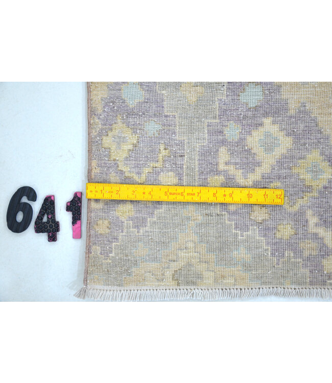 Vintage Hand Knotted Rug - Kazak Pattern - 179 x 118 cm - Lilac and Yellow Accents