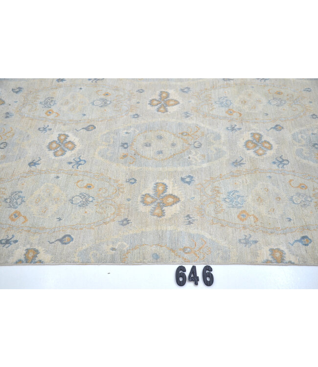 Vintage Hand Knotted Rug - Antique Pattern - 180 x 120 cm - Beige and Blue Floral Design