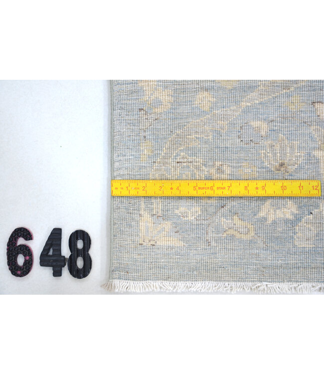 Vintage Hand Knotted Rug - Blue with Golden Accents - 182 x 123 cm - Antique Floral Design