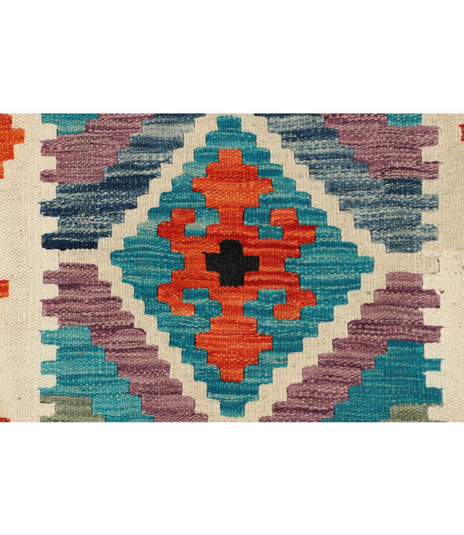 Farbenfroher Tribal-Kilim-Läufer – Handgewebter Wollteppich – 244x77 cm