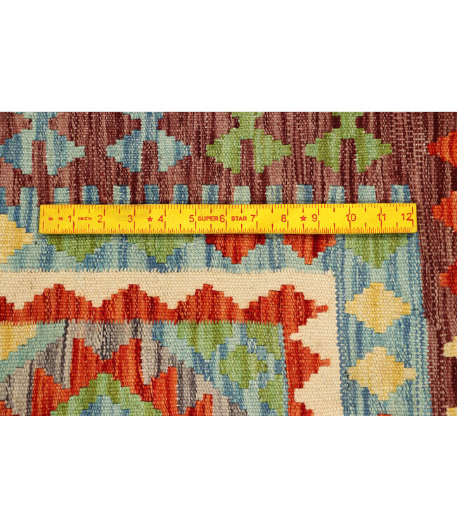 Bunter Tribal-Kilim-Läufer – Handgewebter Wollteppich – 231x80 cm